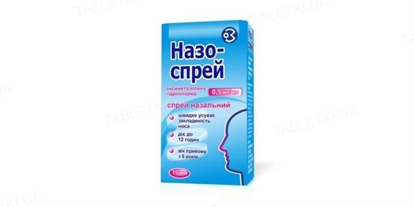 Назо-спрей спрей наз. 0.5 мг/мл по 15 мл у конт. Назо-спрей